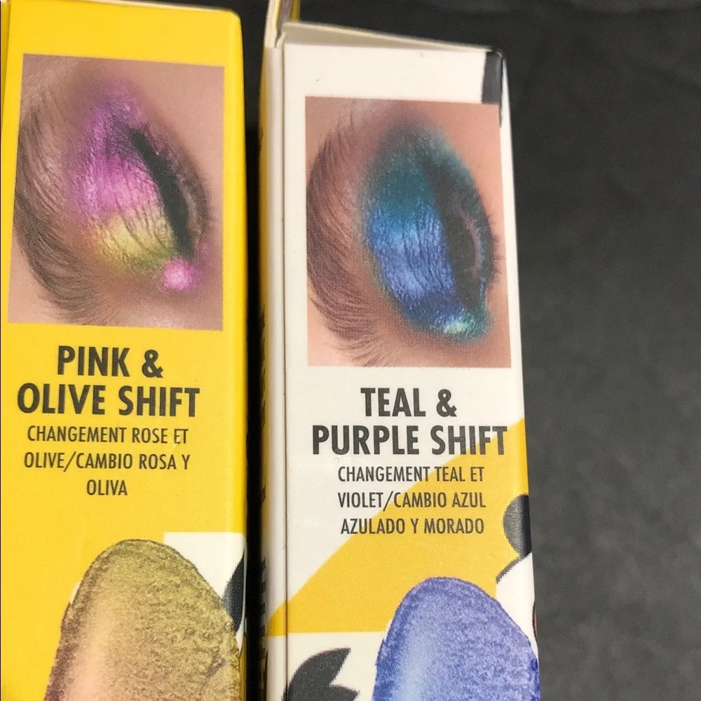 2pack Pink Olive and Teal Purple duochrome light shifting‎ eyeshadows brand new